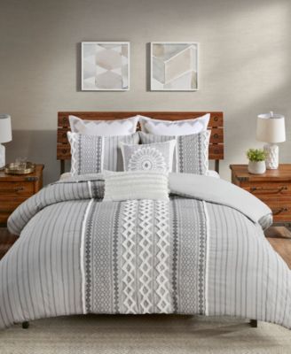 INK+IVY Imani Textured Cotton Chenille Printed 3-Pc. Comforter Set, King/Cal King