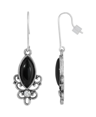 Серьги 2028 Sterling Silver Wire Genuine Stone Onyx