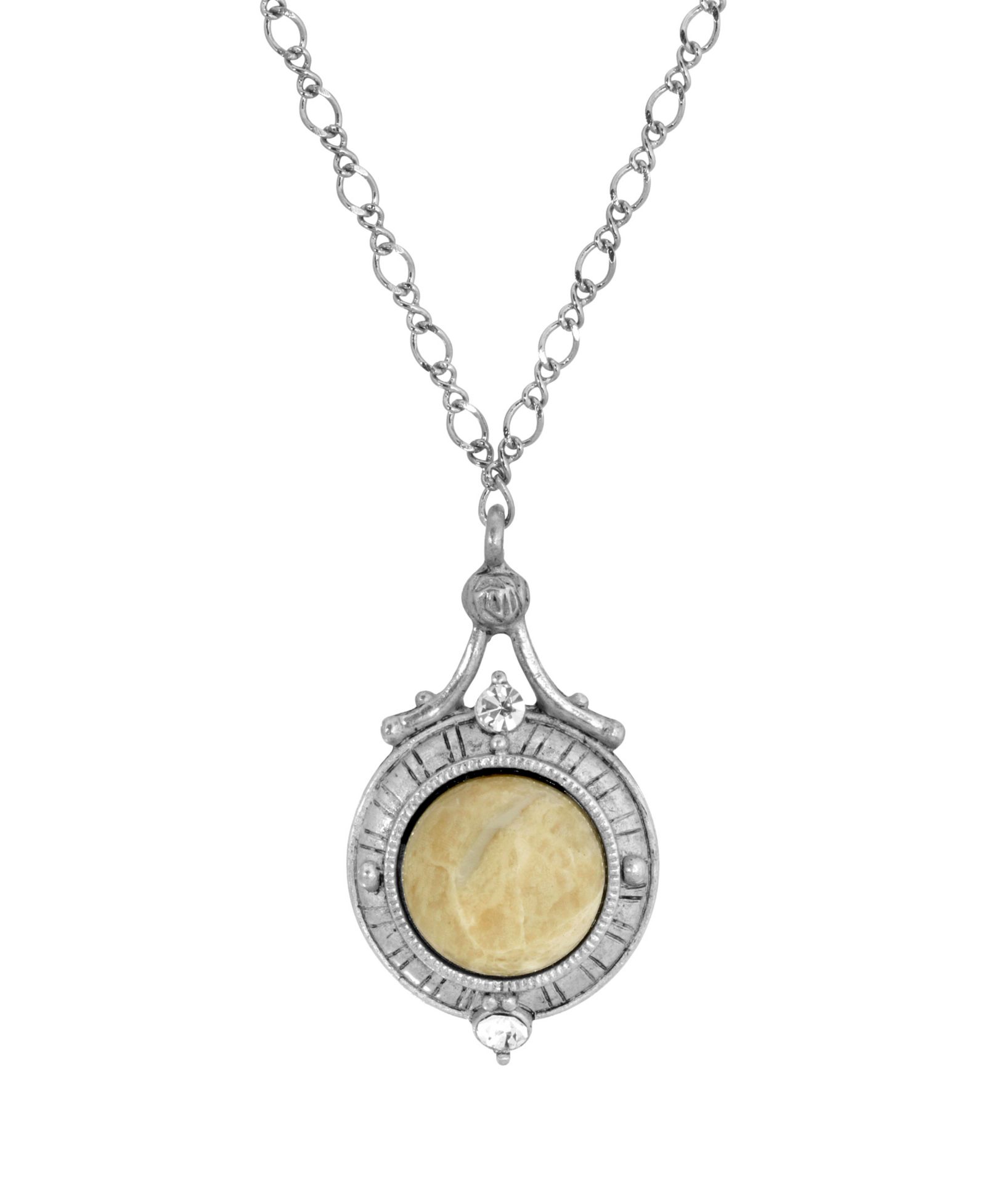 Ожерелье 2028 Silver-Tone Semi Precious Round Stone