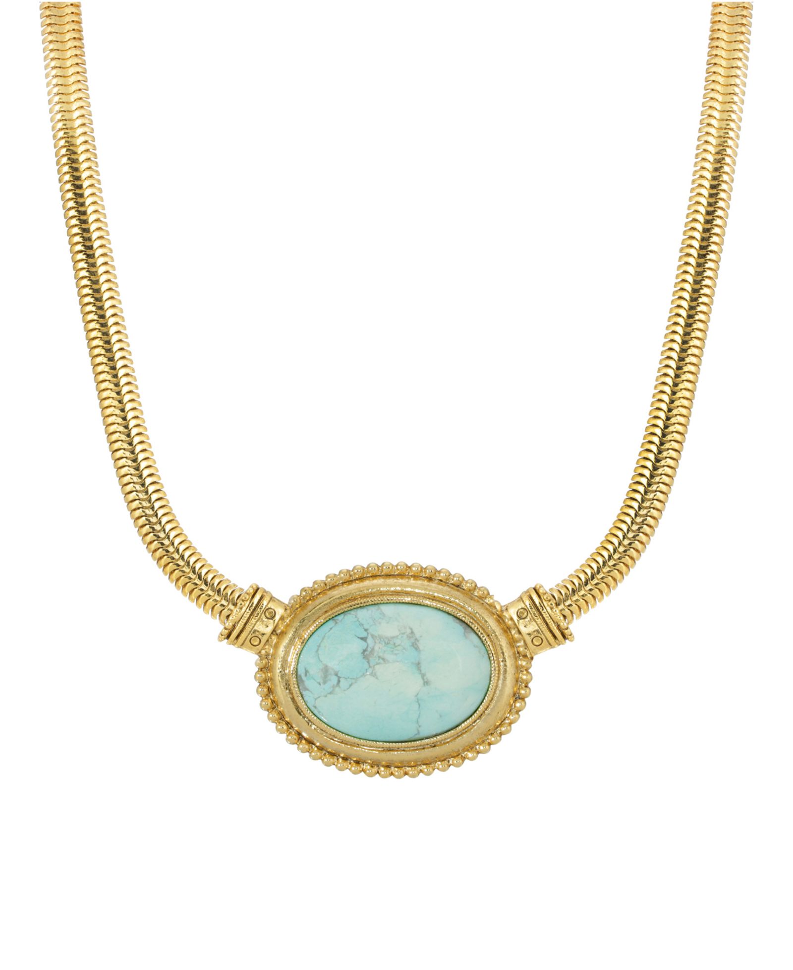 2028 Gold Tone Turquoise ожерелье