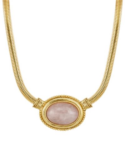 Ожерелье 2028 Gold-Tone Semi Precious Oval Stone