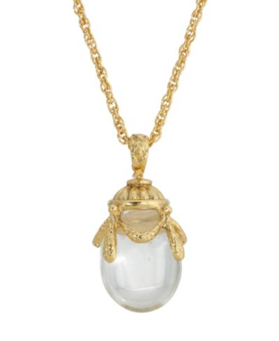 Подвеска-кулон 2028 14K Gold Plated Clear Glass Egg