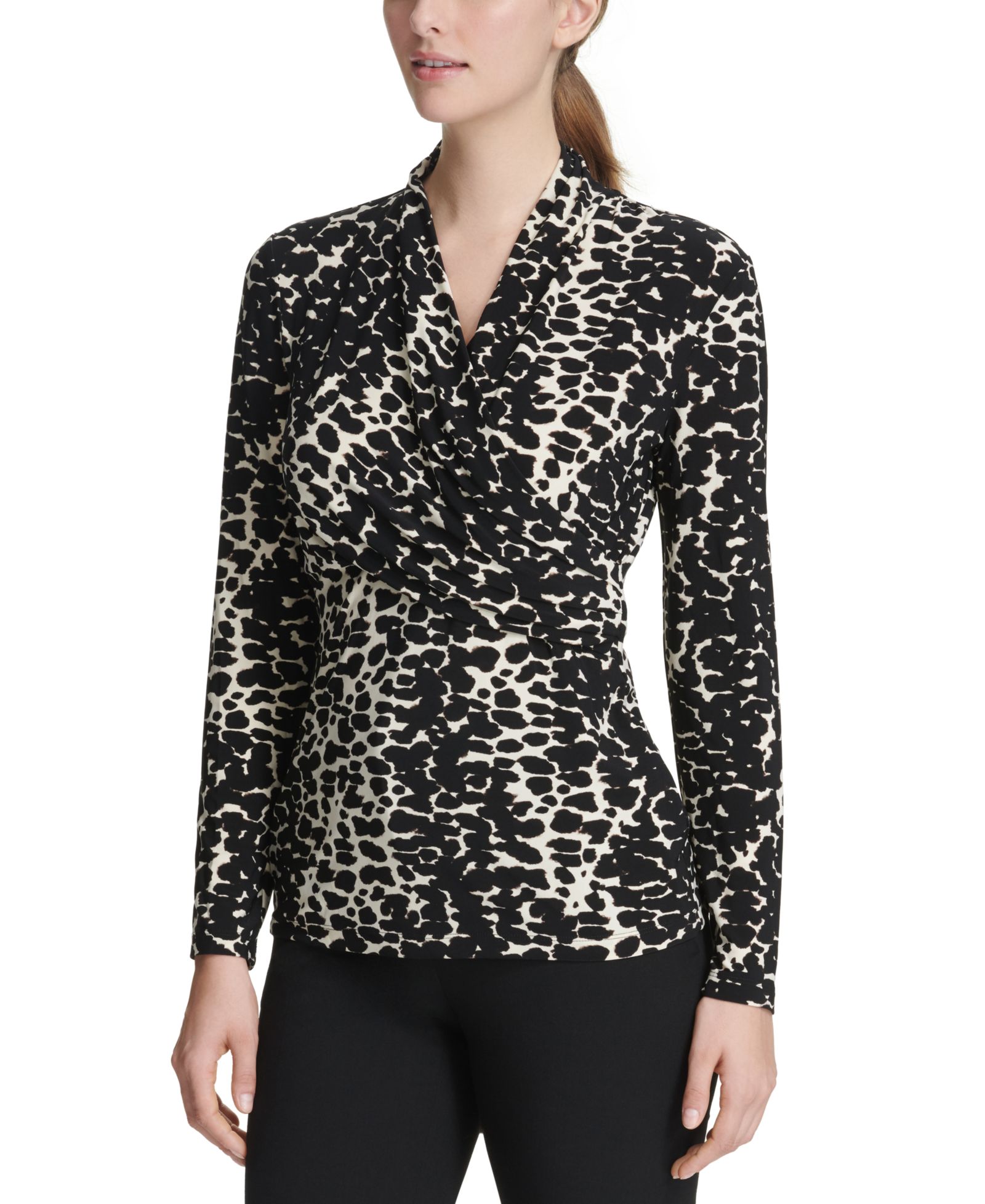 Женский топ DKNY Petite Printed Surplice