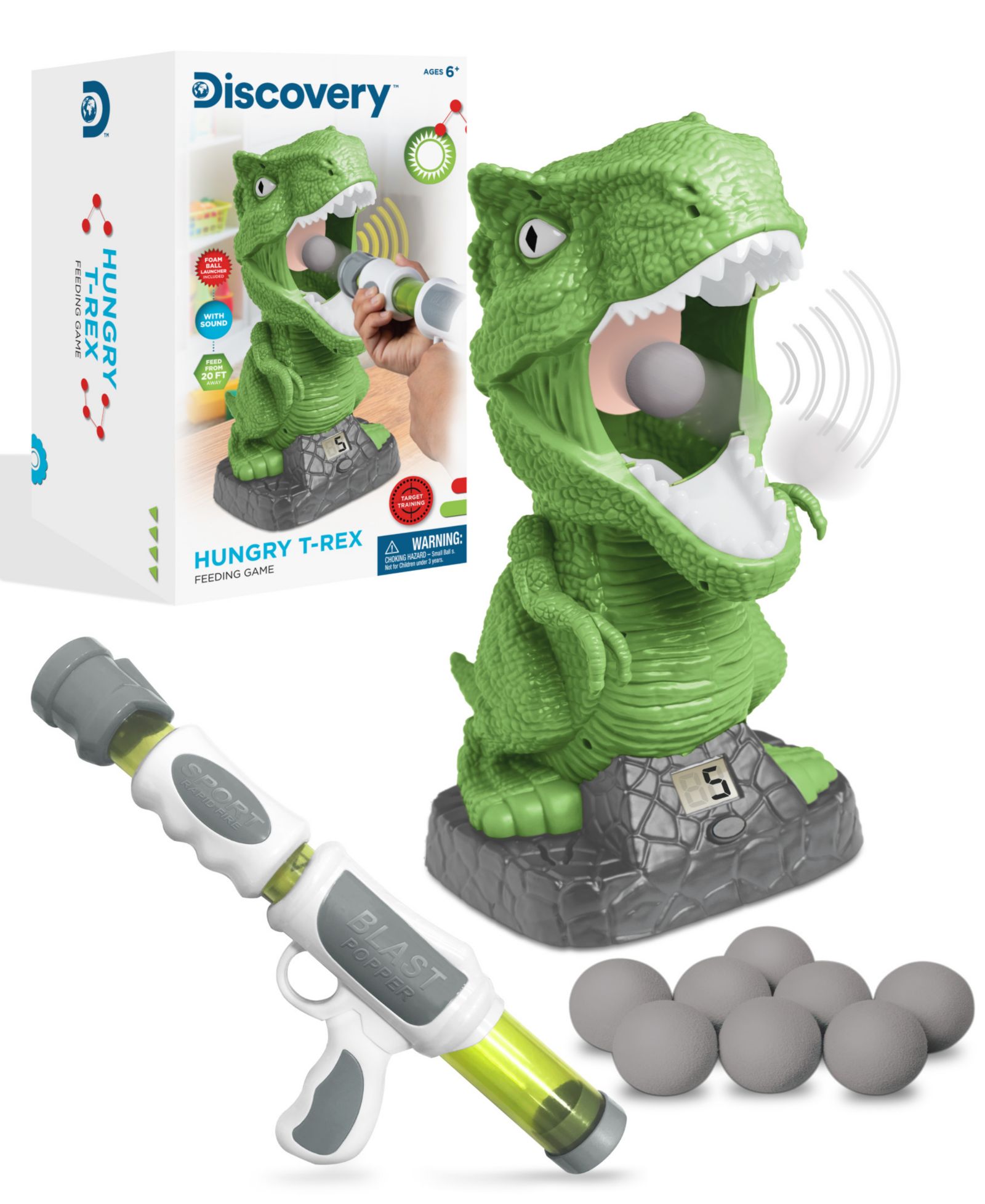 Discovery Kids развивающая игра Hungry T-Rex Feeding Game, соревнование по стрельбе