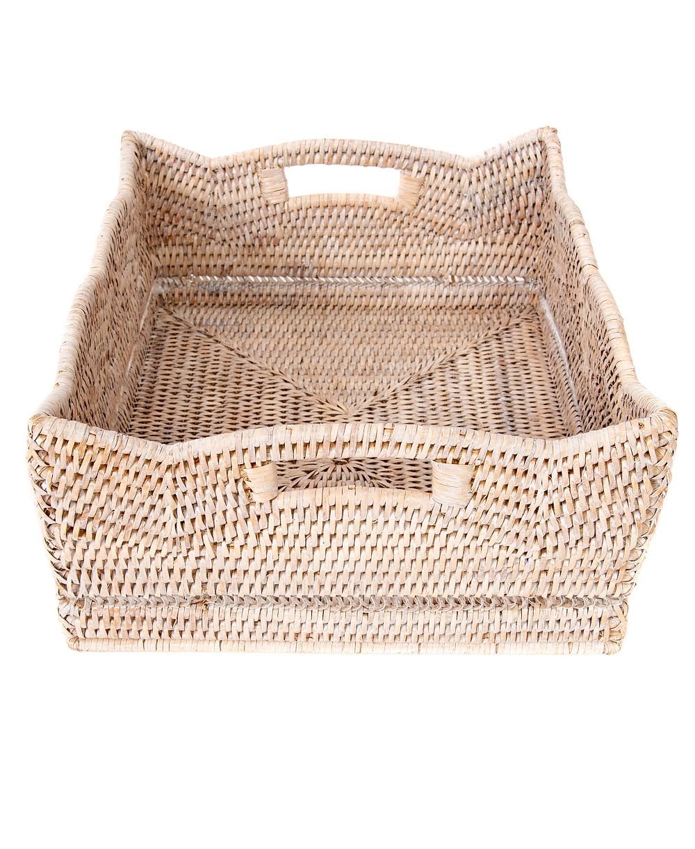 Artifacts Trading Company Artifacts Rattan Scallop Collection Shelf Basket