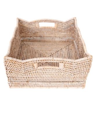 Artifacts Trading Company Artifacts Rattan Scallop Collection Shelf Basket