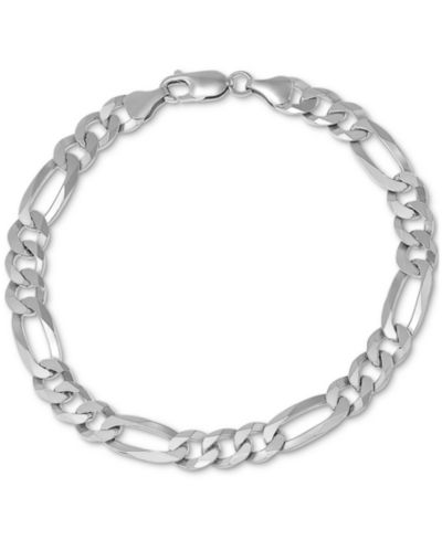 Мужской браслет Figaro Link в 18k Gold-Plated Sterling Silver или Sterling Silver