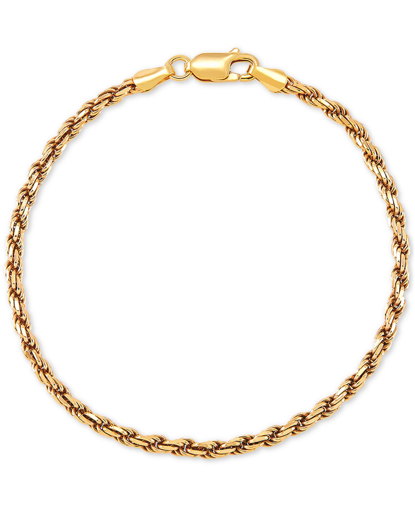 Giani Bernini Rope Link Chain Bracelet (2-5/8mm) in 18k Gold-Plated Sterling Silver or Sterling Silver, Created for Macy's