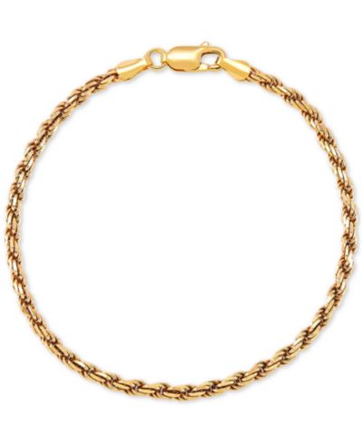 Браслет Giani Bernini Rope Link Chain (2-5/8mm) из стерлингового серебра с напылением 18k Gold