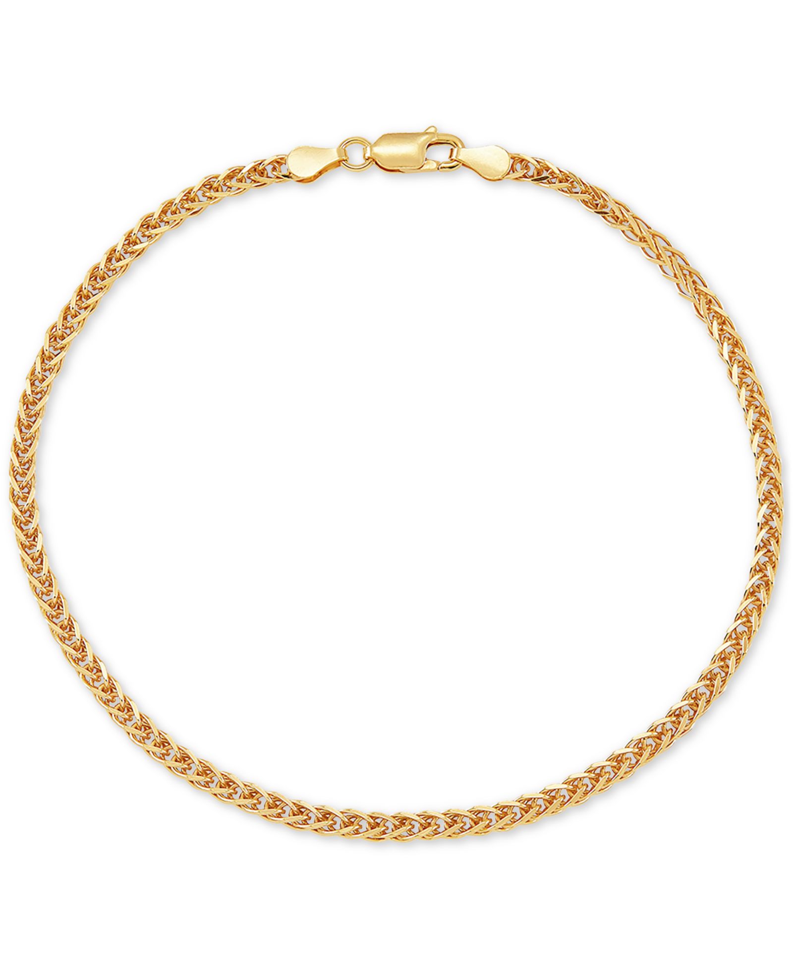 Giani Bernini Браслет на лодыжку Wheat Link из Sterling Silver или Sterling Silver с покрытием 18k Gold