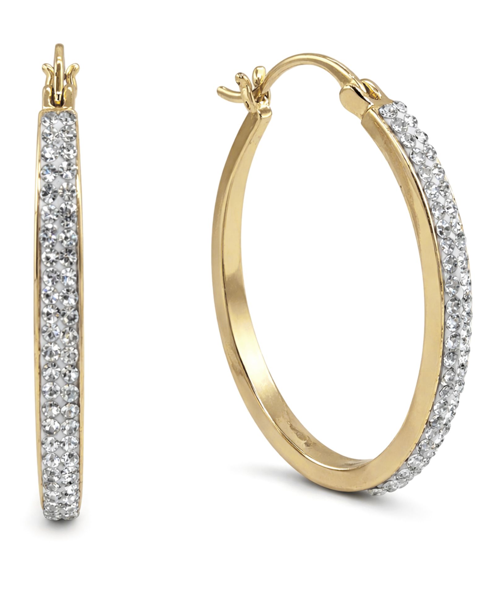 Серьги-кольца And Now This Crystal Tapered в серебряном покрытии, 1.2"