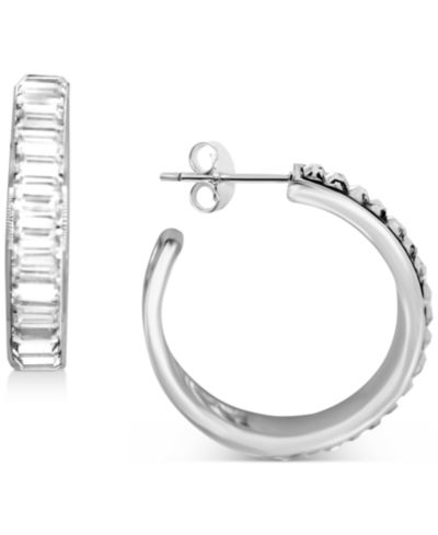 Серьги-кольца And Now This Crystal Baguette Small 1" Hoop