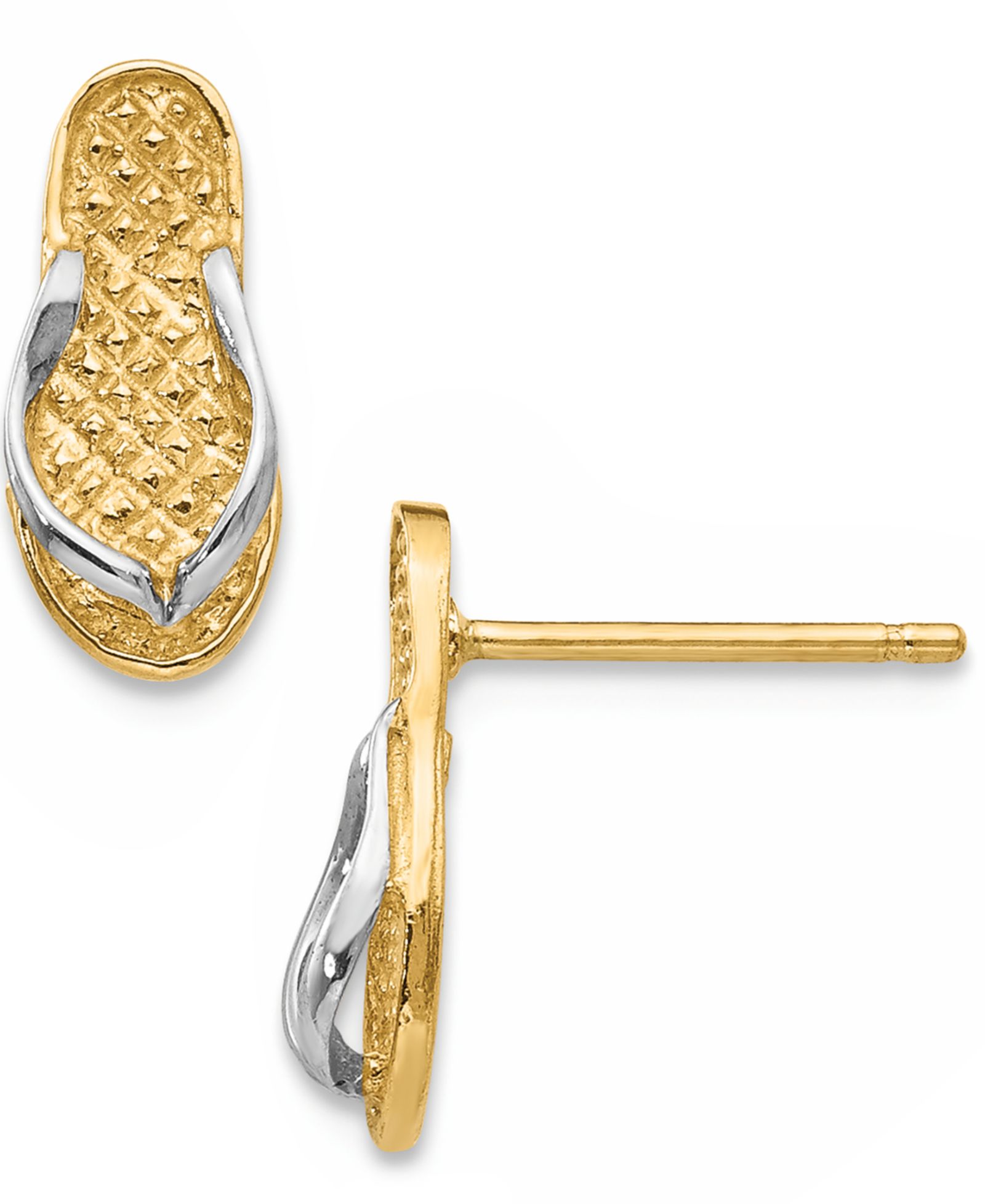 Серьги-подвески Flip Flop в 14K Gold and Rhodium Plating