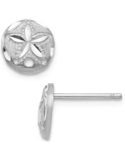 Серьги-гвоздики Sand Dollar в 14k белом золоте