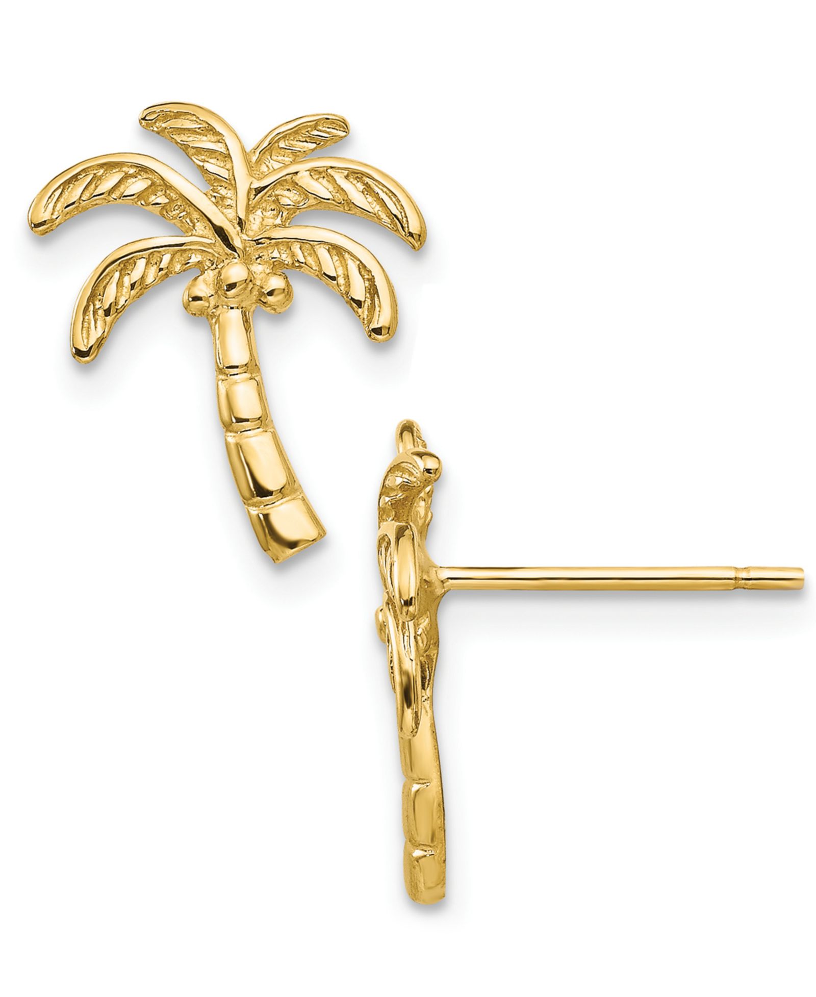 Серьги-гвоздики Palm Tree в 14k Gold