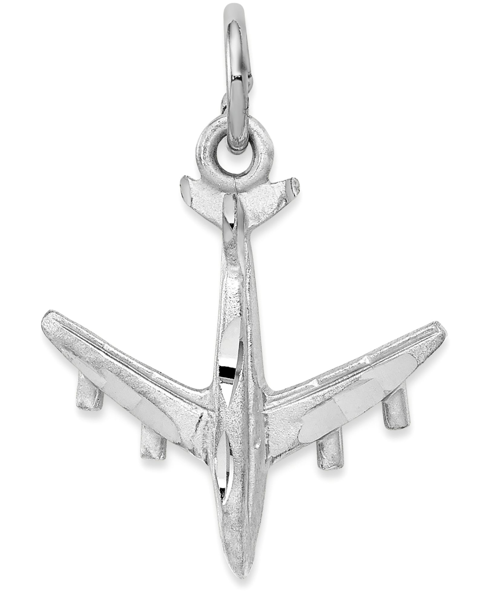 Подвеска Airplane Charm в 14k White Gold