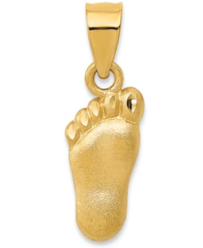 Подвеска-кулон Baby Foot, желтое золото 14k