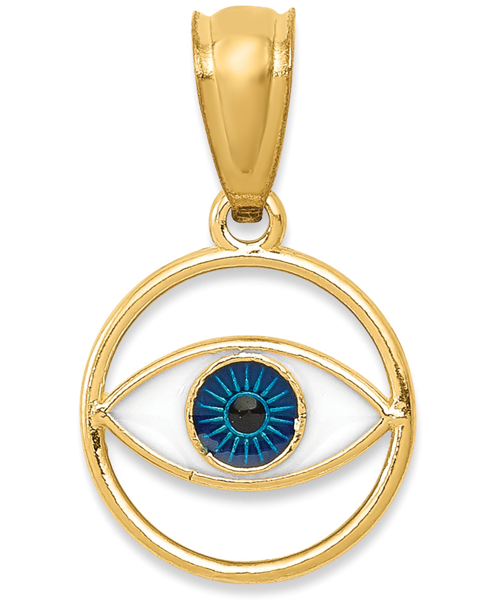 Подвеска-амулет Evil Eye из 14k золота с эмалью