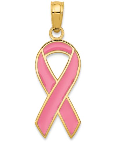 Подвеска-кулон Pink Enamel Awareness в 14k Gold