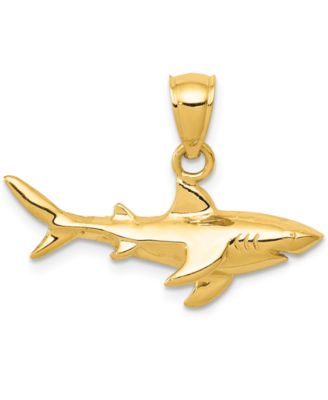 Подвеска-шарм Shark в желтом золоте 14k