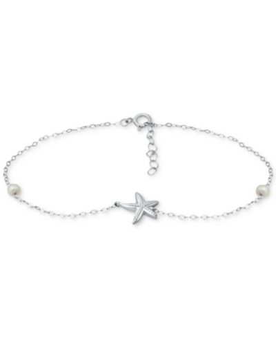 Giani Bernini браслет на лодыжку с жемчугом 4mm и морской звездой, 18k Gold-Plated Sterling Silver