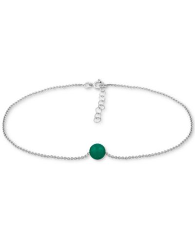 Giani Bernini Aventurine Ankle Bracelet (Also in Cultured Freshwater Pearl, Onyx, Howlite, Sodalite), Created for Macy's