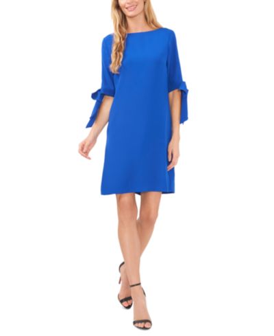 CeCe Women's Tie Cuff 3/4-Sleeve Crew Neck Shift Dress
