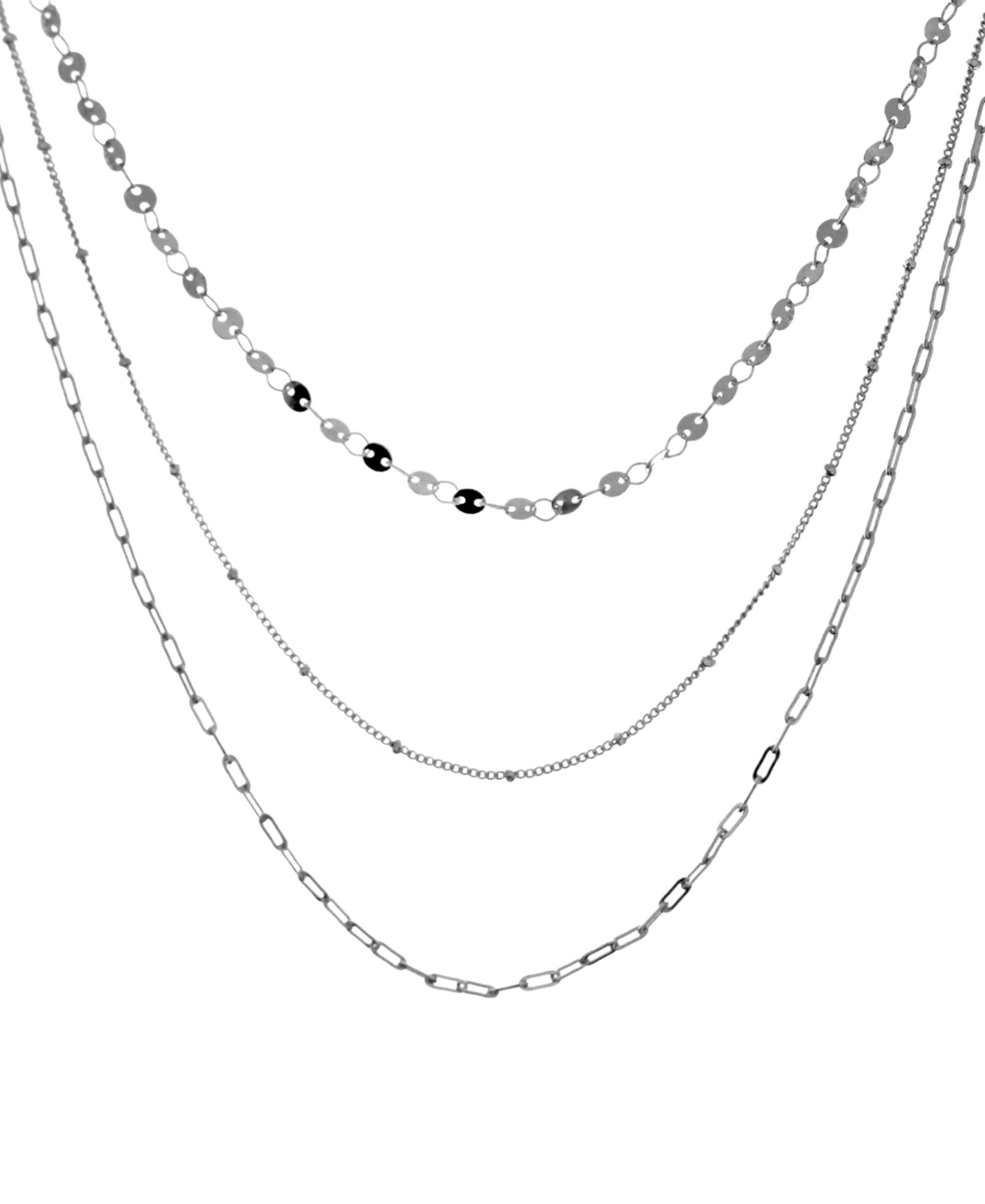 Колье And Now This Multi-Layer Statement, 16" + 2" extender Silver or Gold Plate