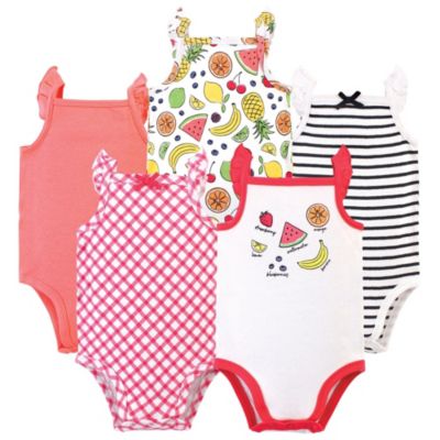 Touched by Nature Baby Girls 5Pk Natural Sleeveless Bodysuits