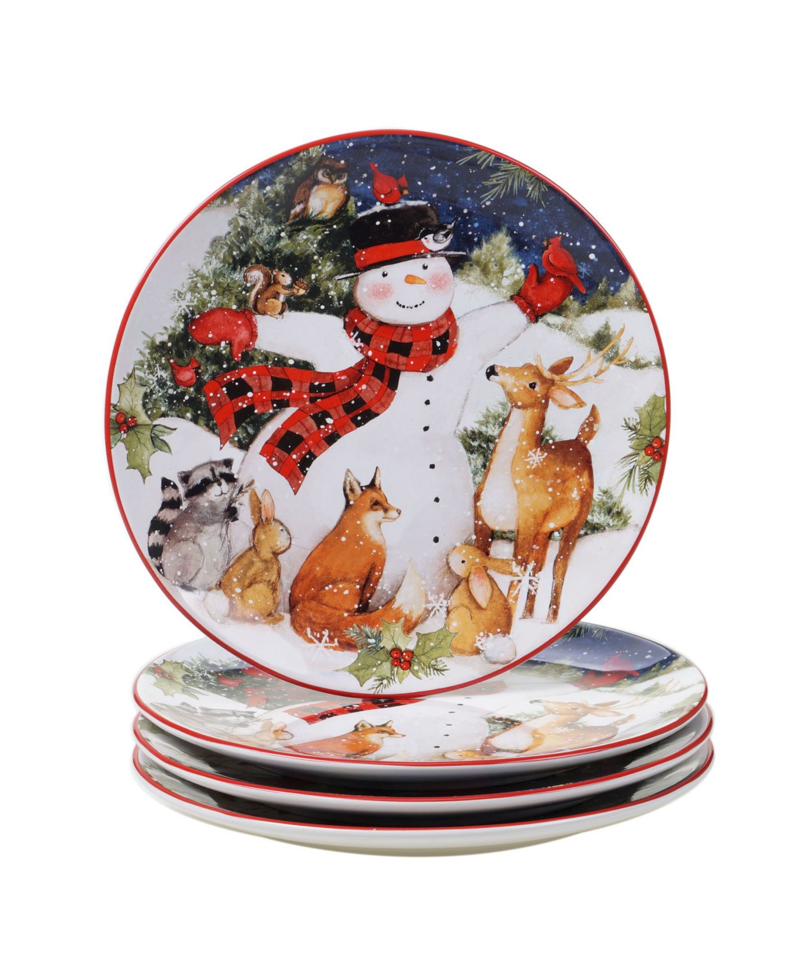 Certified International Тарелка для ужина Magic of Christmas Snowman, 4 шт