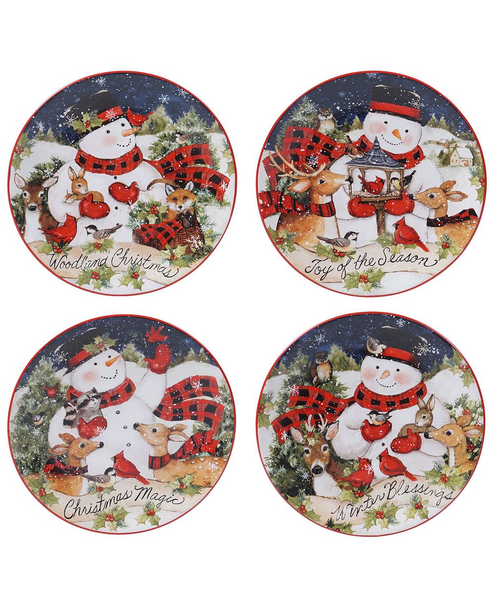 Десертная тарелка Certified International Magic of Christmas Snowman, 4 шт.