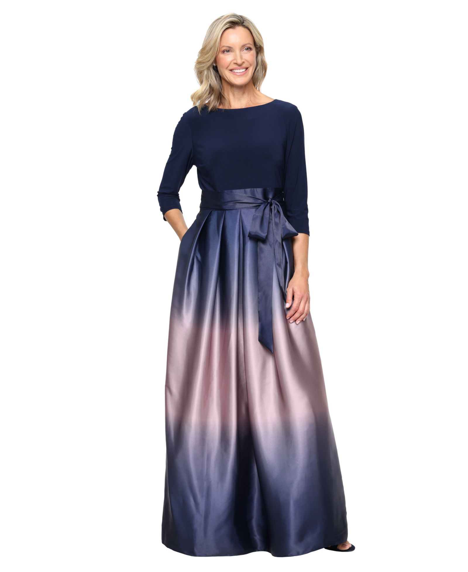 SL Fashions Petite атласное вечернее платье Ombré