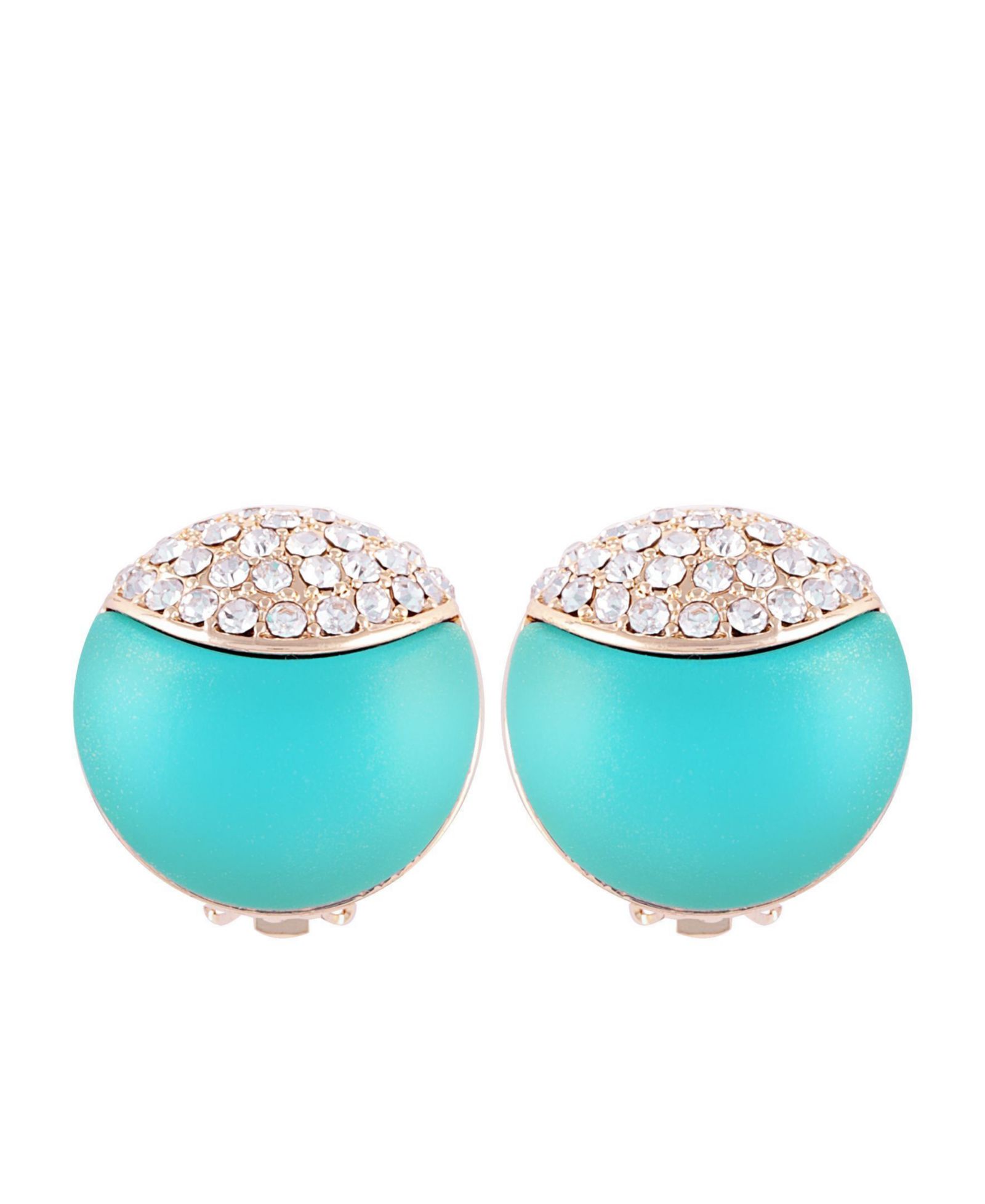 T Tahari Frosted Lucite Button Clip Earring