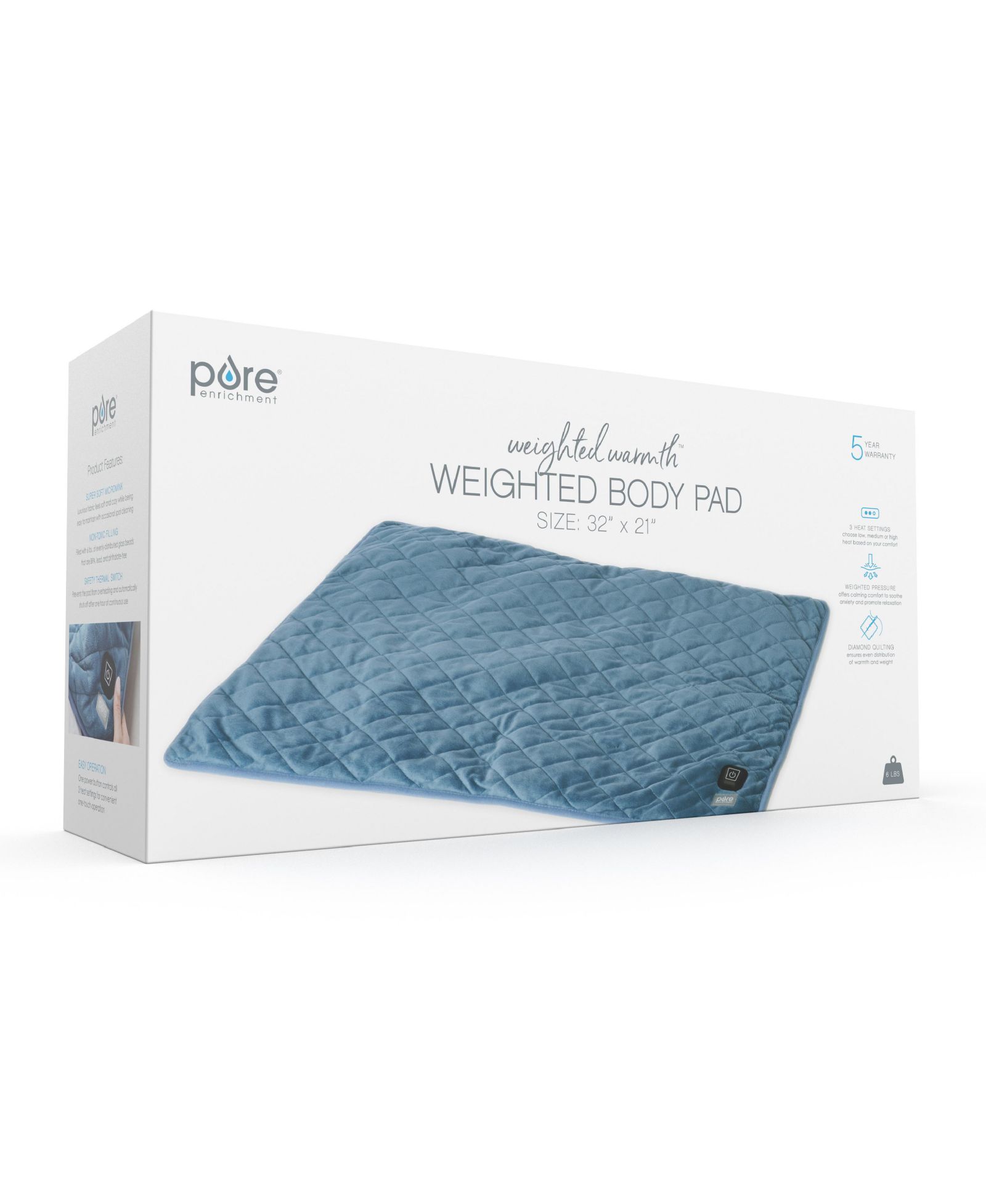 Утяжеленная греющая подушка Pure Enrichment Large