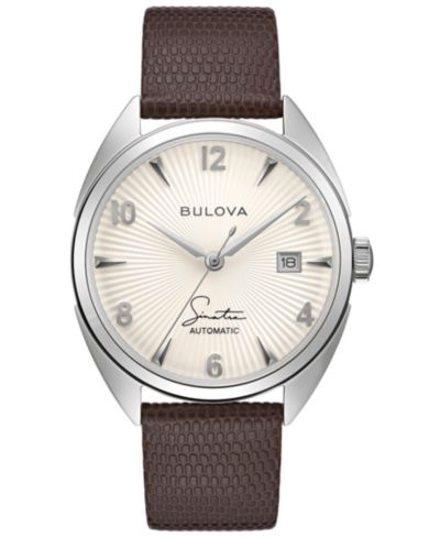 Мужские часы Bulova Frank Sinatra Automatic с кожаным ремешком, 39mm