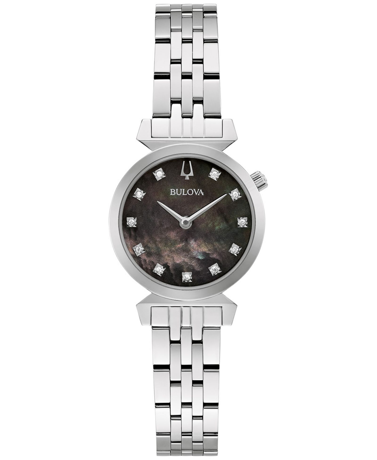 Bulova Women's Classic Regatta Diamond-Accent Stainless Steel Bracelet Watch 24mm