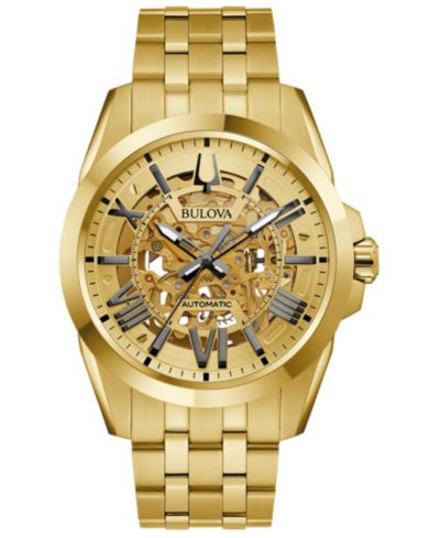 Мужские автоматические часы Bulova Classic Sutton Gold-Tone Stainless Steel Bracelet, 46mm