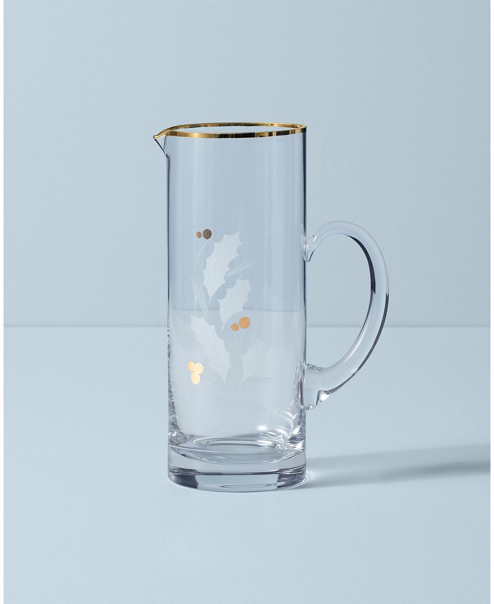 Lenox Holiday Gold Glass Beverage Pitcher