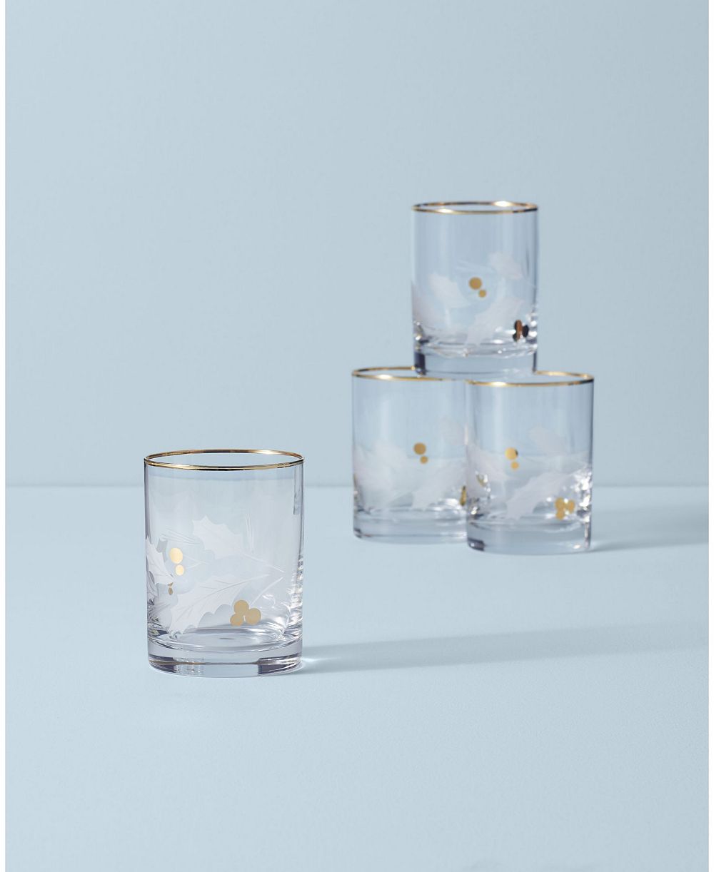 Набор из 4 стаканов Lenox Holiday Gold Double Old Fashioned