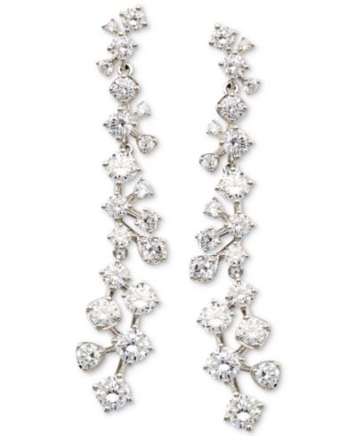 Eliot Danori Cubic Zirconia Linear Cluster Drop Earrings, Created for Macy's