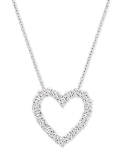 Diamond Heart Подвеска-ожерелье 18" (1/10 ct. t.w.) из стерлингового серебра