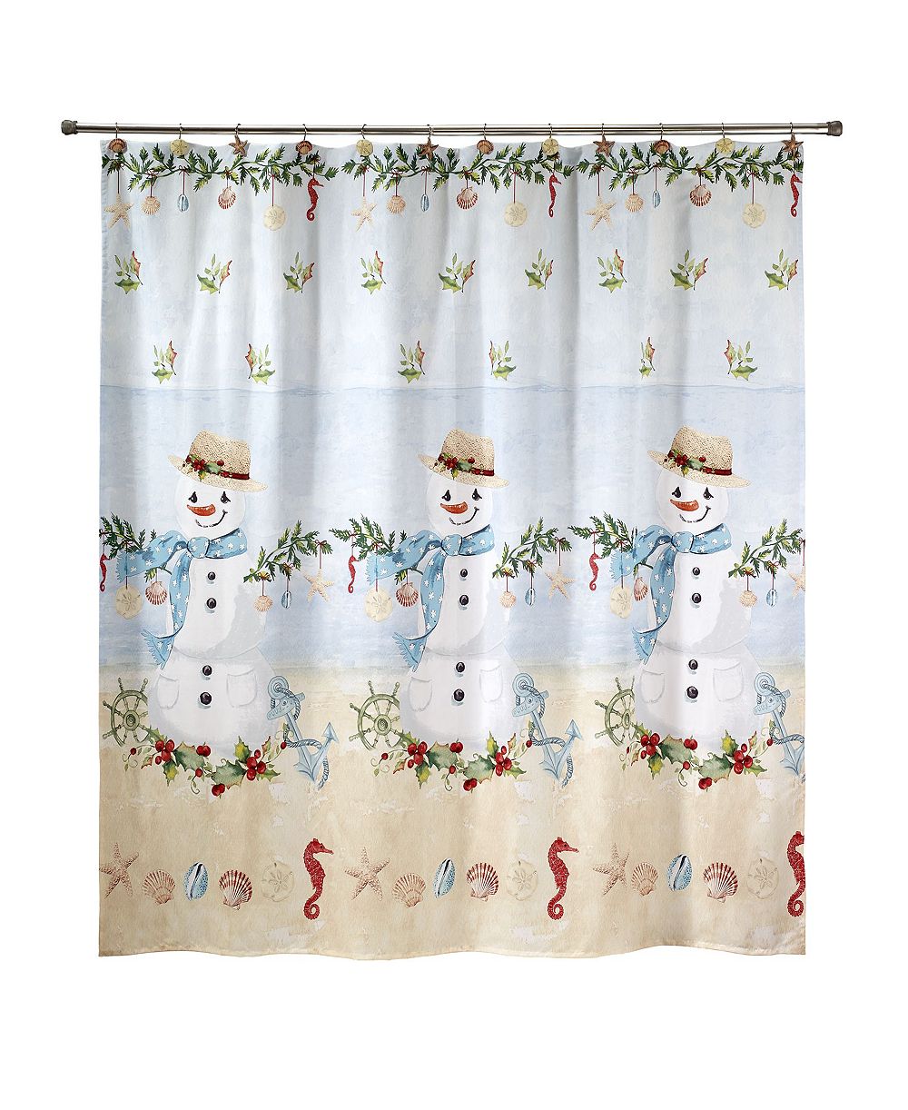 Занавеска для душа Avanti Coastal Snowman, 72" x 72"