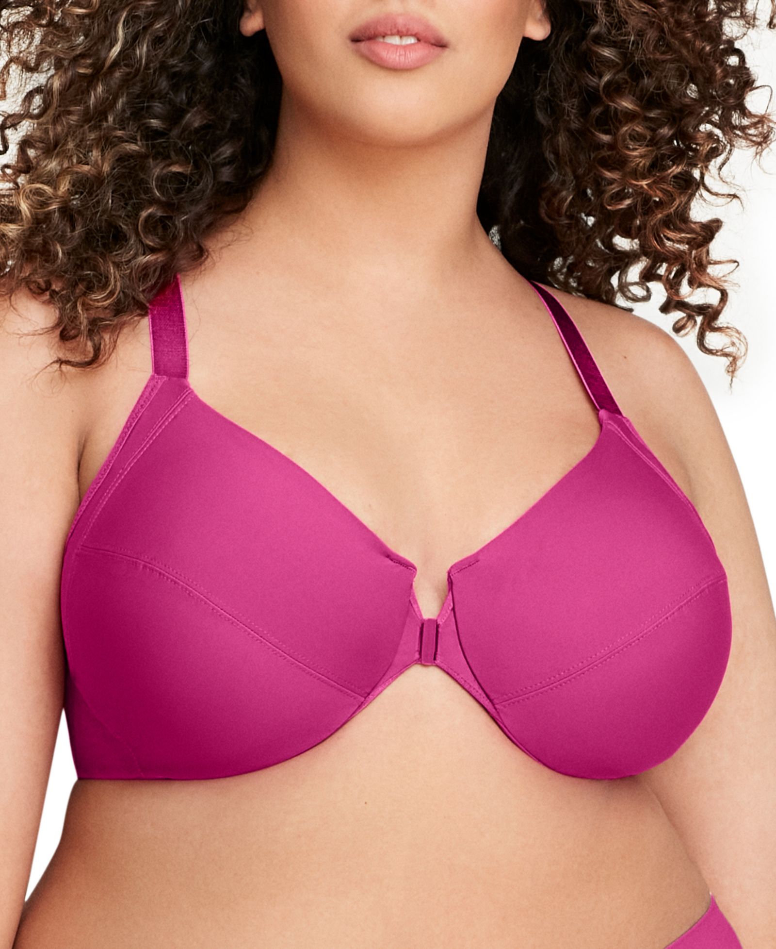 Glamorise Women's Plus Size Front Close Wonder Wire Bra with Smoothing Back 1247