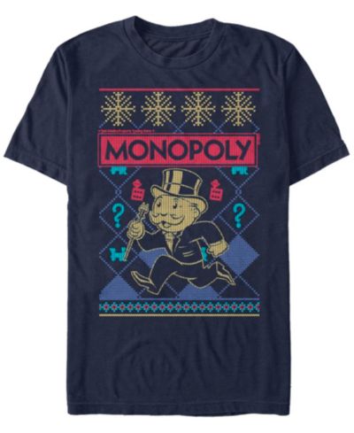 Monopoly Мужская футболка с коротким рукавом в рождественском стиле