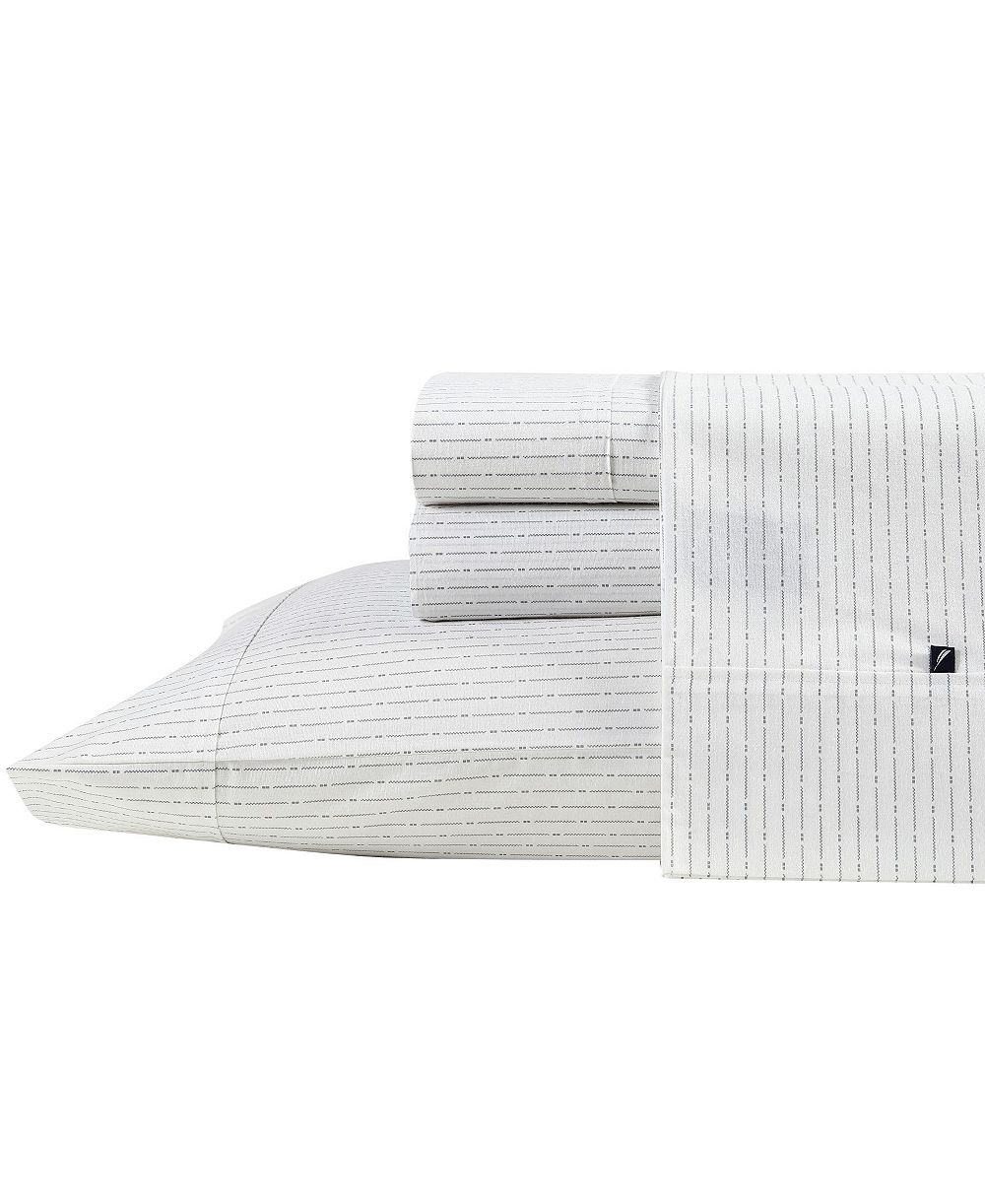 Nautica Buoy Line Cotton Percale 4-Piece Sheet Set, Full