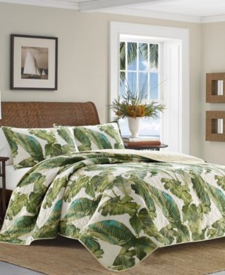 Tommy Bahama Home Fiesta Palms Cotton Reversible 3 Piece Quilt Set, Full/Queen