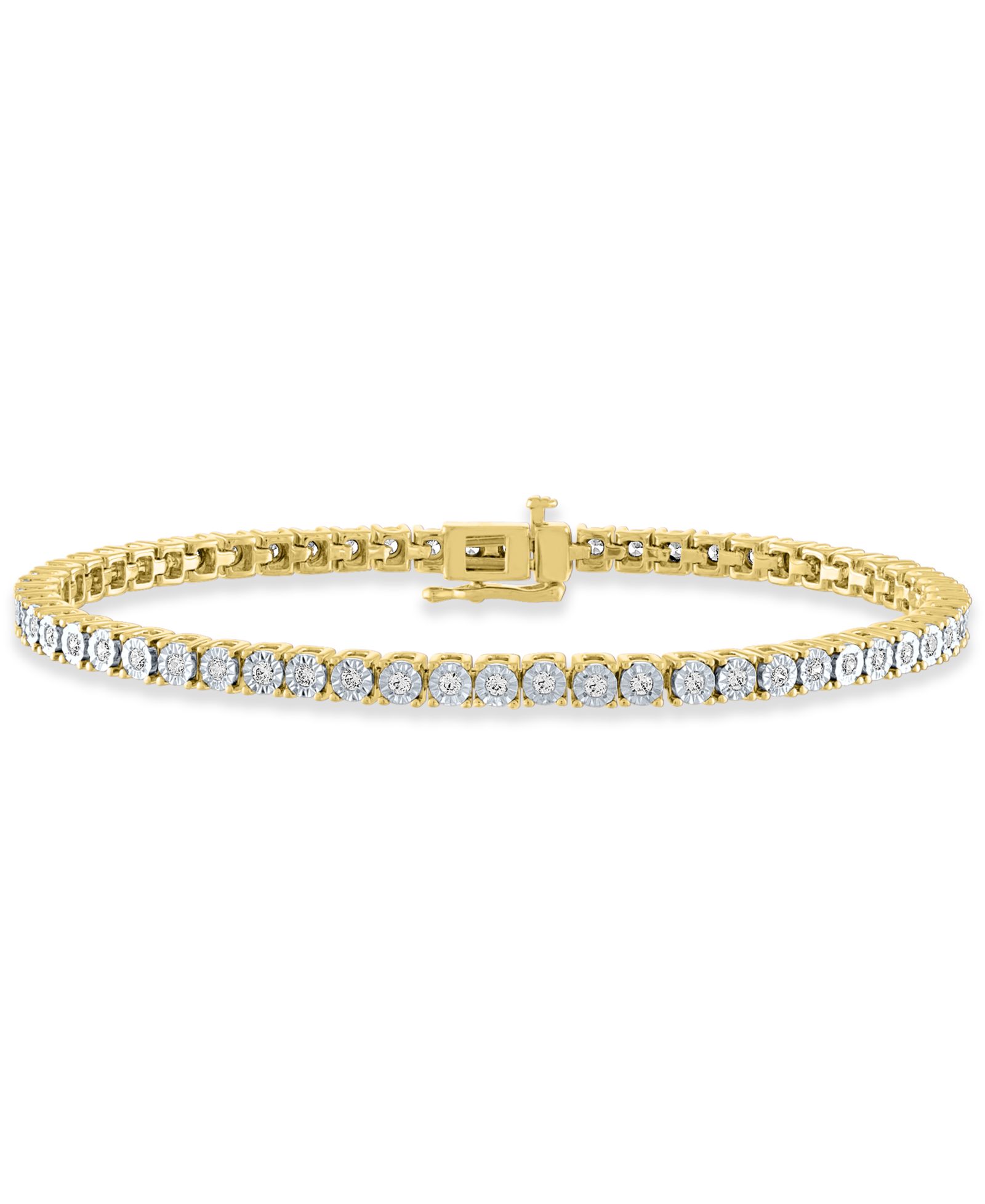Браслет Diamond Tennis (1 ct. t.w.) из стерлингового серебра, с напылением 14k Gold или 14k Rose Gold