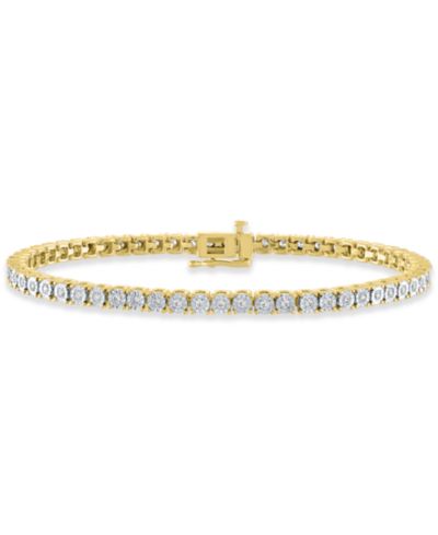 Браслет Diamond Tennis (1 ct. t.w.) из стерлингового серебра, с напылением 14k Gold или 14k Rose Gold