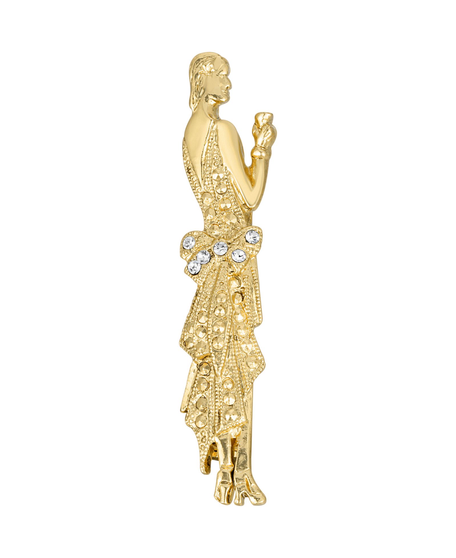 2028 брошь Lady with Crystal Accents в золотом цвете 1920-х годов