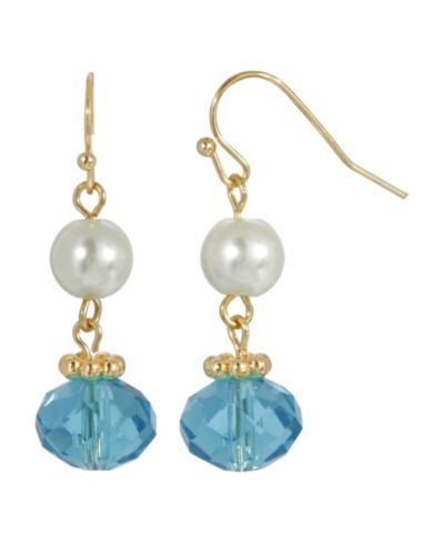 Серьги 2028 Gold-Tone Imitation Pearl Aura Bead Drop